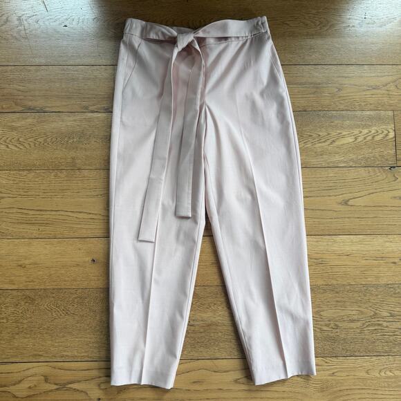 NWT J. Crew Pull On Pants SZ 8 Petal Pink Tie Waist Feminine Career Work Ankle - Picture 1 of 7